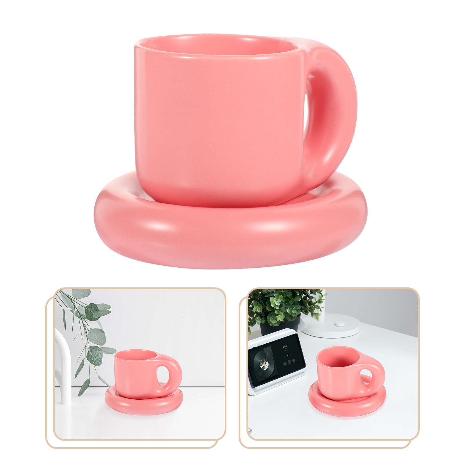 陶器製コーヒーカップ＆ソーサーセット、ホットティー、コーヒー - Coffee Tea Chocolate のレビューと価格