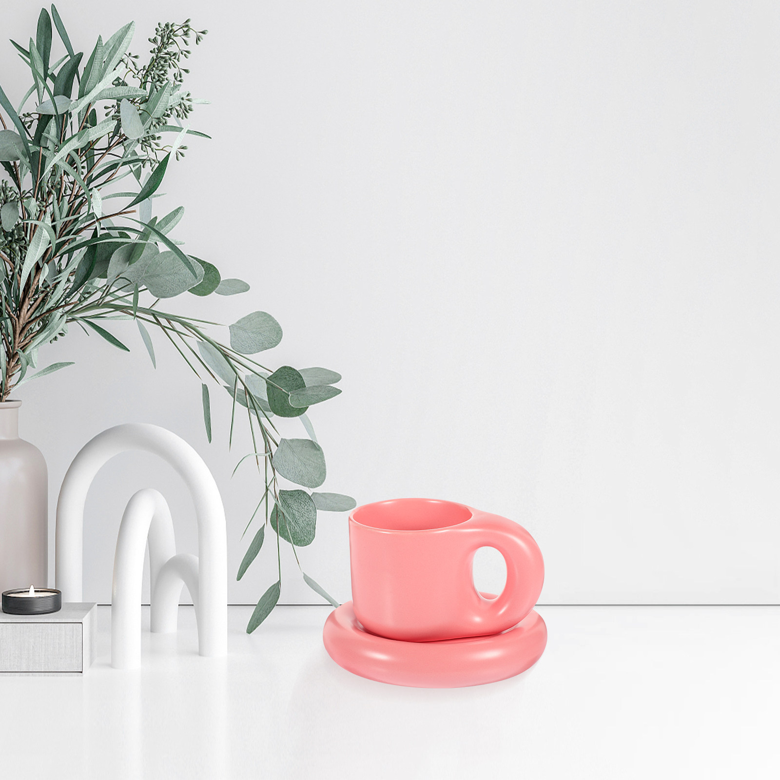陶器製コーヒーカップ＆ソーサーセット、ホットティー、コーヒー - Coffee Tea Chocolate のレビューと価格