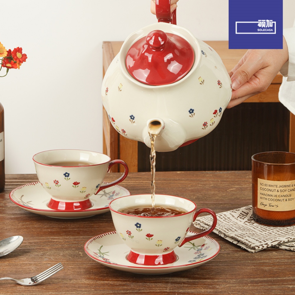 SHUNXIANG セラミック茶器セット レトロ花柄ティーポ - Coffee Tea Jug のレビューと価格