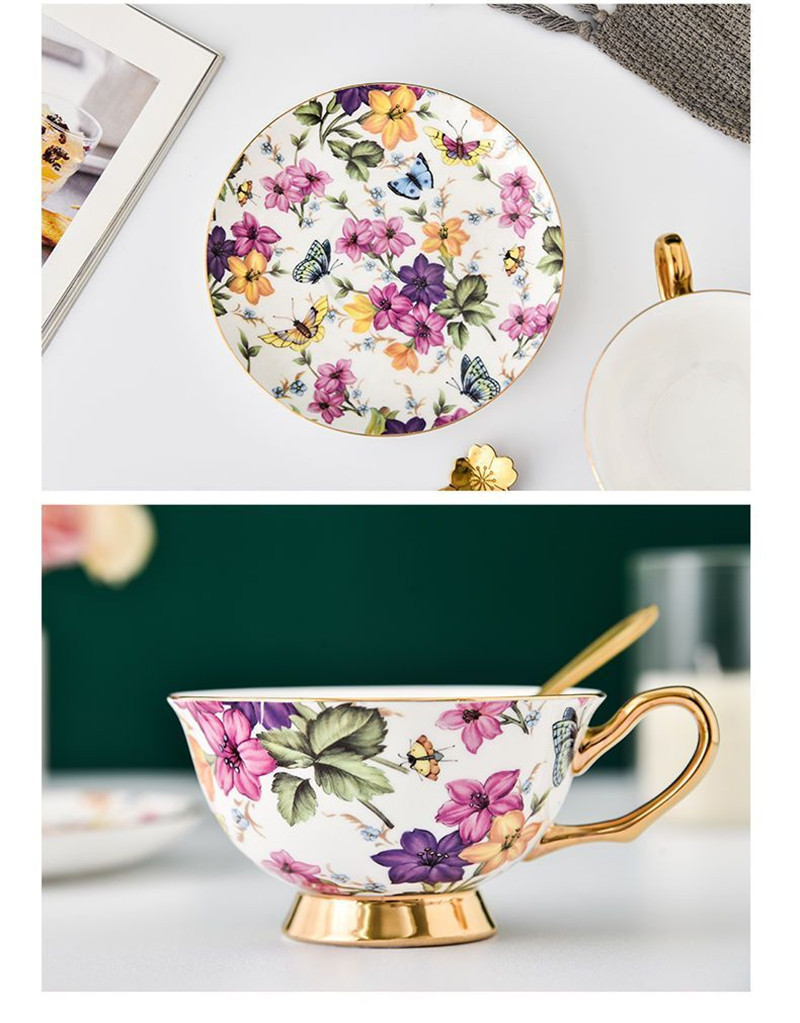 斬新で美しいコーヒーカップ＆ソーサー・スプーンセット、ボーン - Tea Coffee Pot Set のレビューと価格