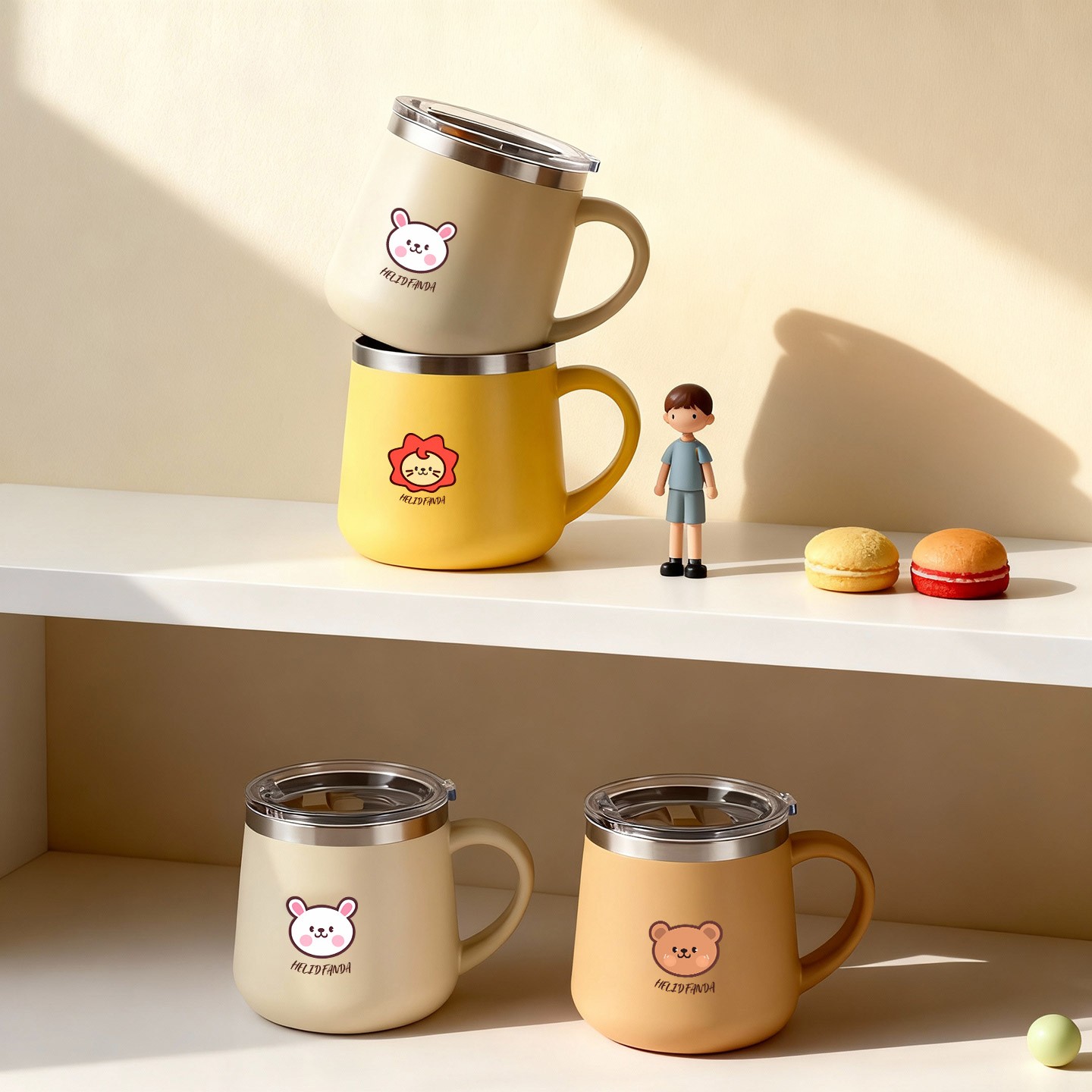 430ML漫画柄316ステンレス鋼製コーヒーカップ二重壁断熱 - Coffee Tea Warmer のレビューと価格