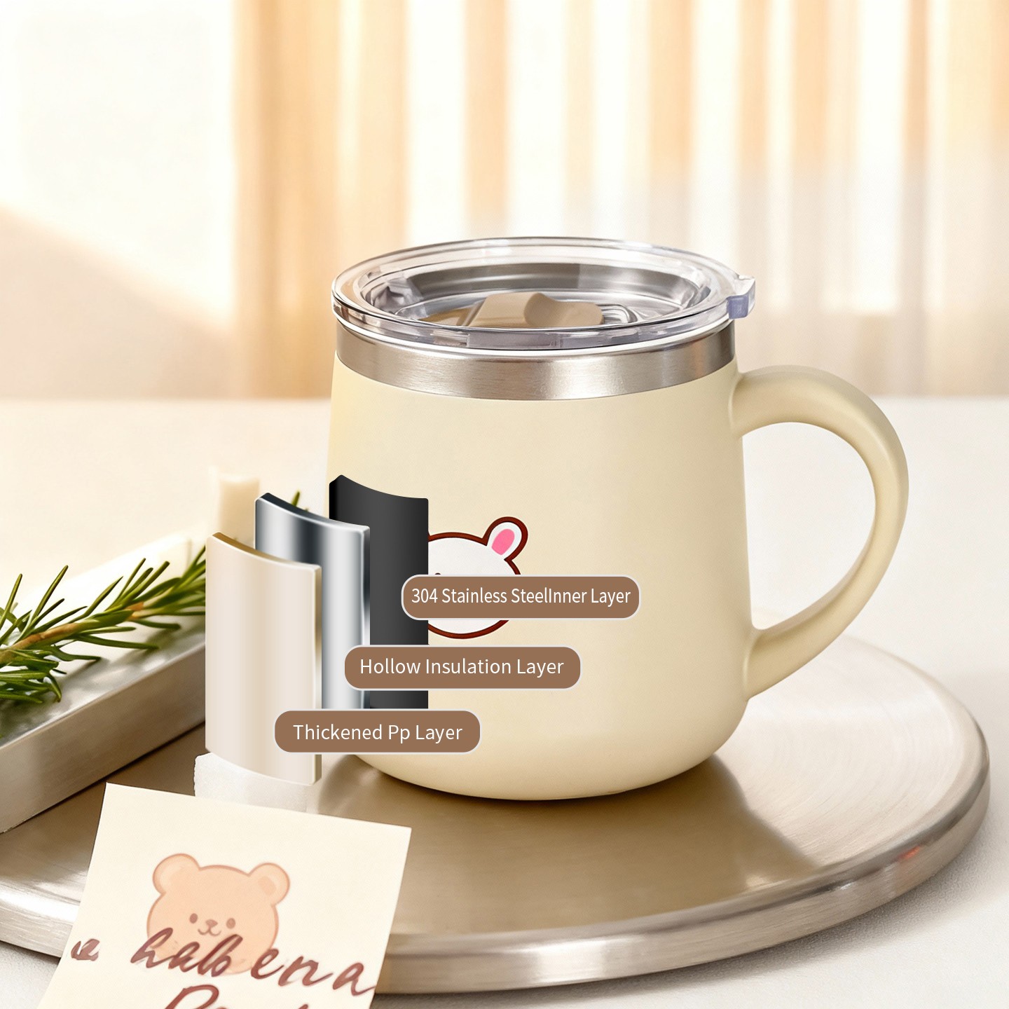 430ML漫画柄316ステンレス鋼製コーヒーカップ二重壁断熱 - Coffee Tea Warmer のレビューと価格