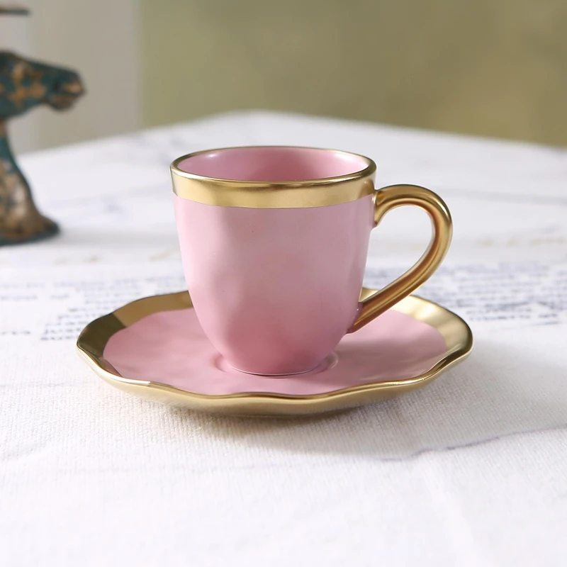 イタリアンカラー釉薬セラミック製小型コーヒーカップ＆プレート - Tea Coffee Pot Set のレビューと価格