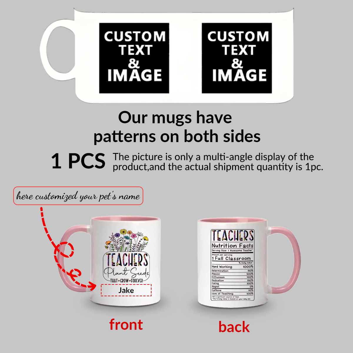 教師用のカスタマイズ可能な名前のウォーターカップ,3色のパー - Coffee Tea Gift のレビューと価格