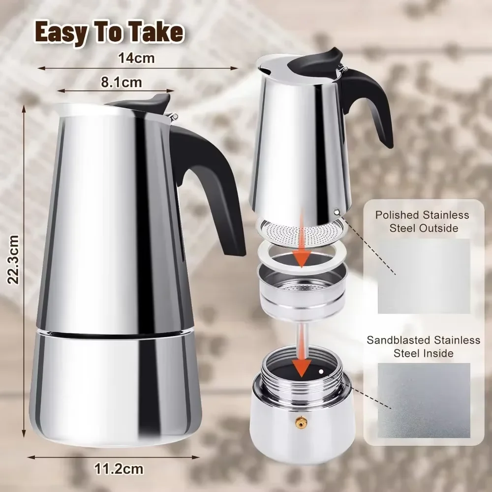 コーヒーメーカー モカポット 50ml-600ml ステンレ - Moka Pot Stove のレビューと価格