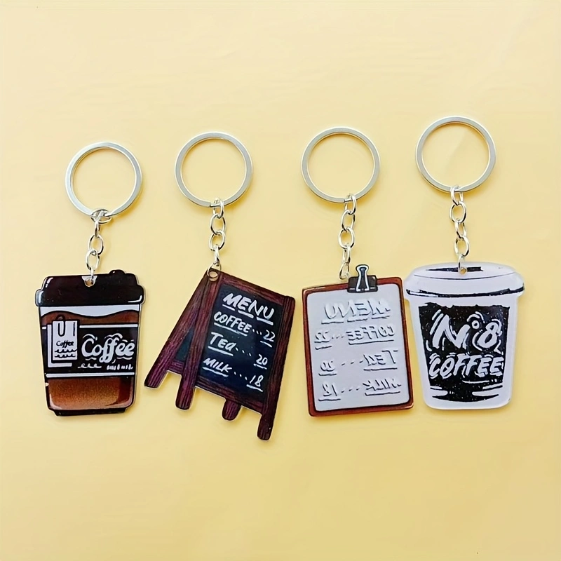 8個入りアクリル製コーヒーカップキーホルダー、女性向けノベル - Coffee & Tea Haus のレビューと価格