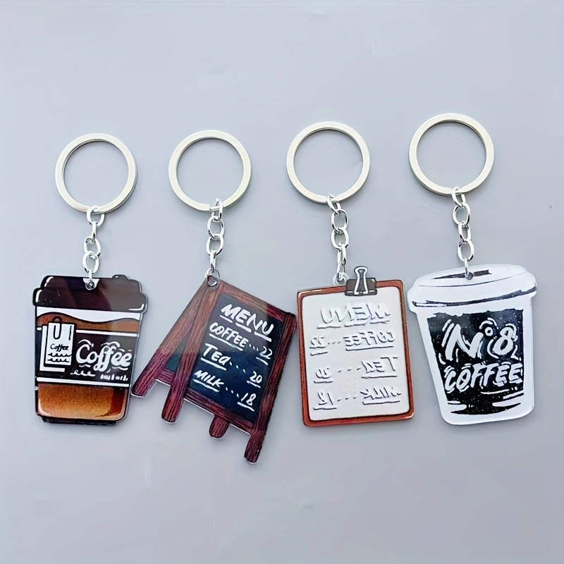 8個入りアクリル製コーヒーカップキーホルダー、女性向けノベル - Coffee & Tea Haus のレビューと価格