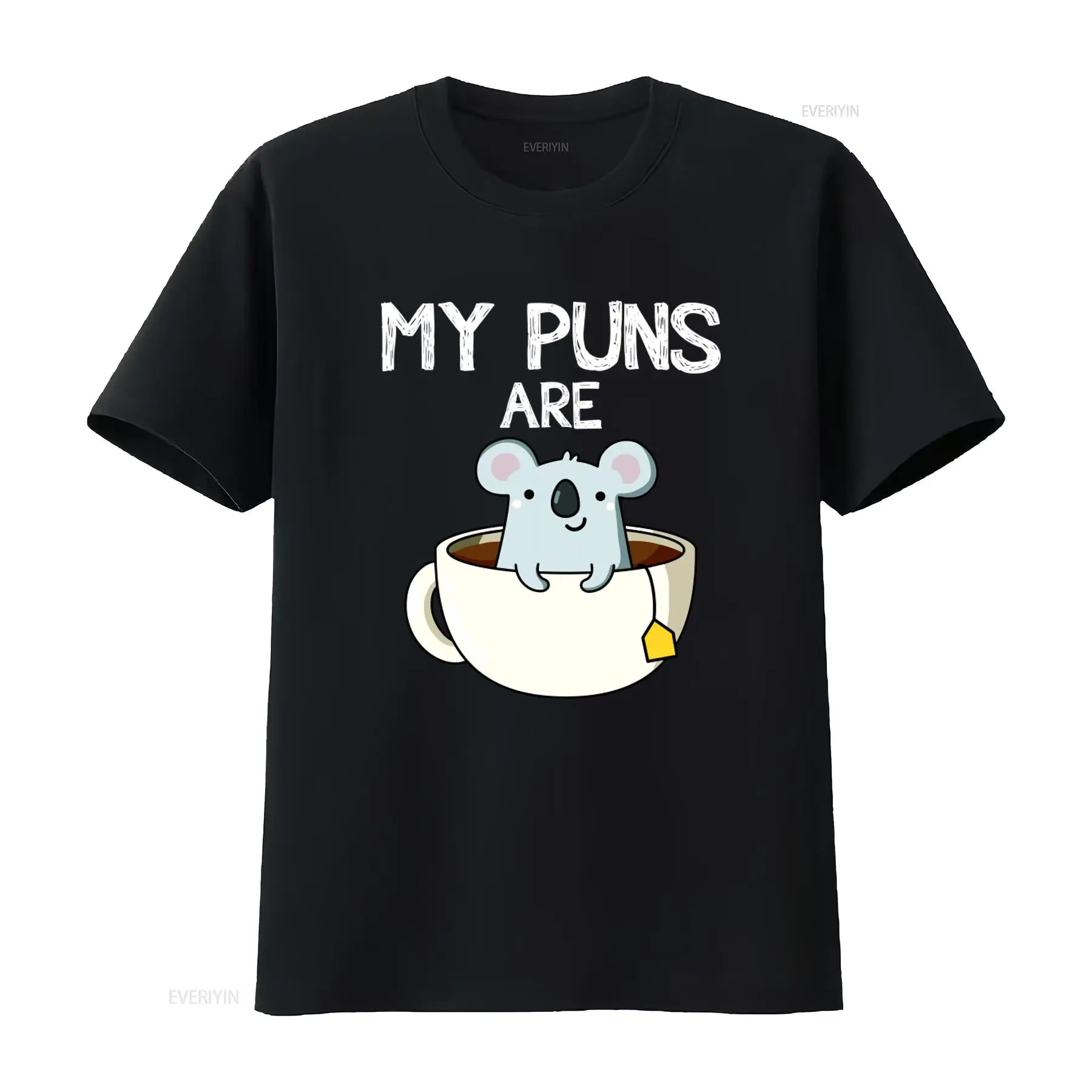 面白い言葉遊びが入ったコアラ茶デザインTシャツ、コーヒー愛好 - Coffee Tea Joke のレビューと価格