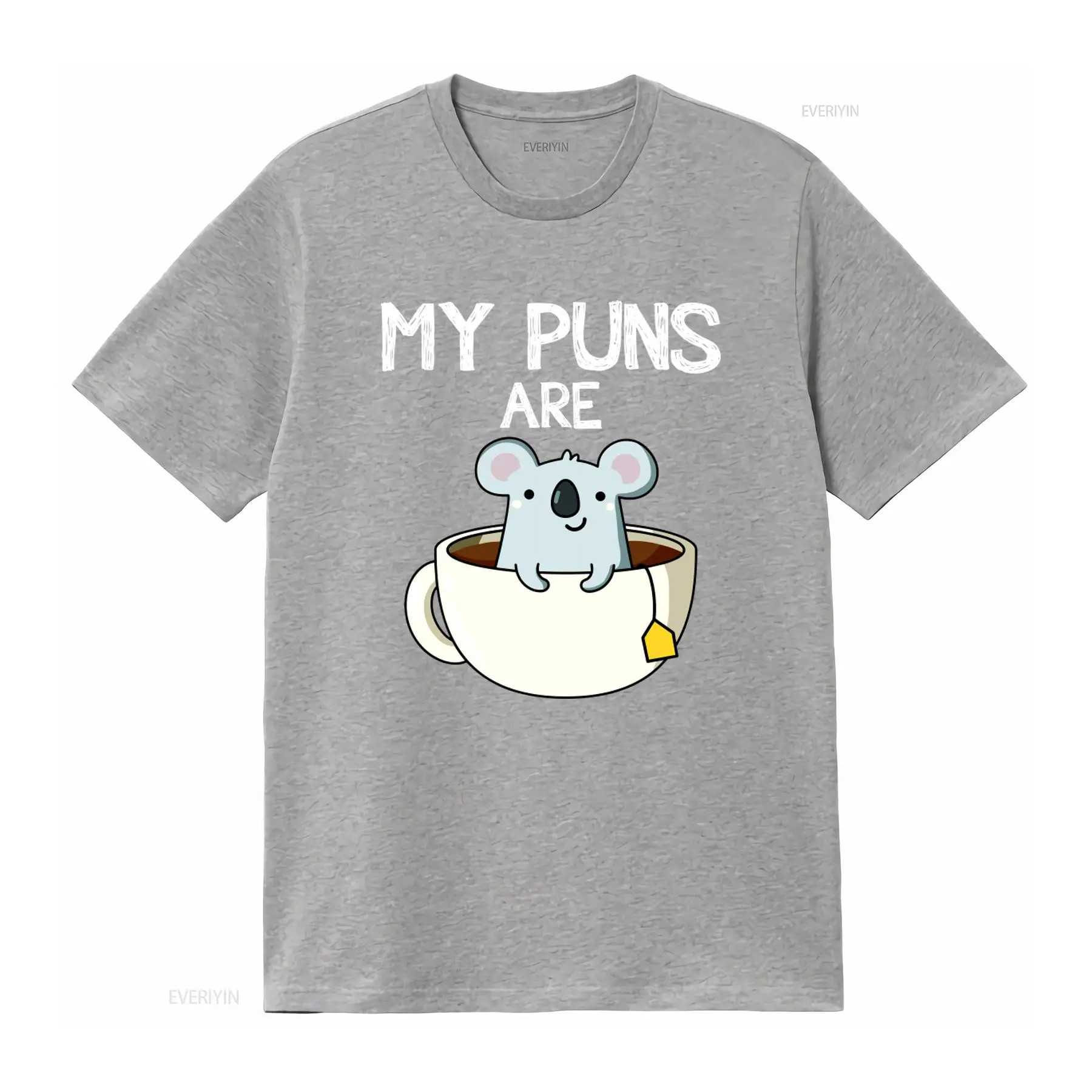 面白い言葉遊びが入ったコアラ茶デザインTシャツ、コーヒー愛好 - Coffee Tea Joke のレビューと価格