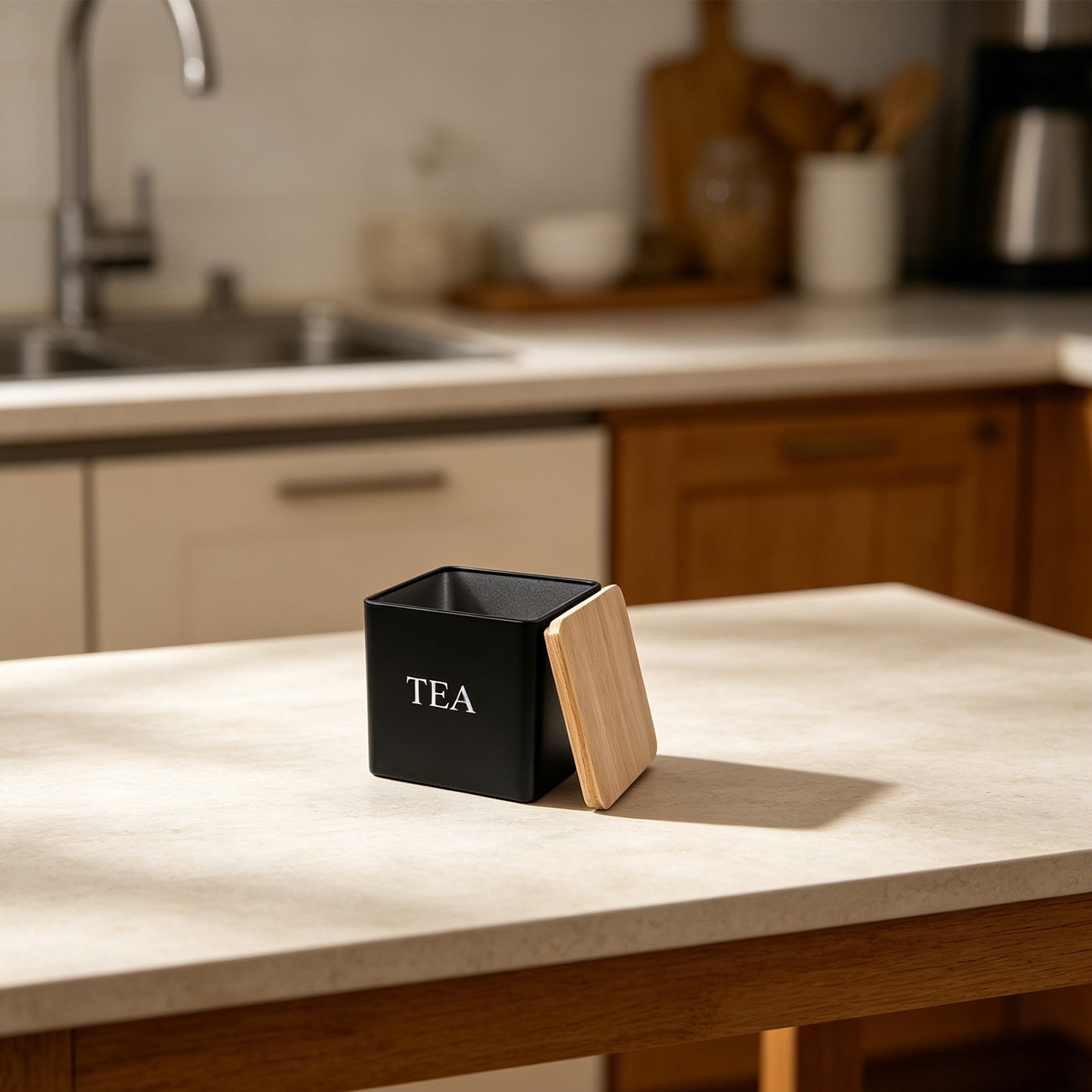 3個入り金属製茶葉・コーヒー・砂糖キャニスターセット、竹製蓋 - Coffee Tea Canister Set のレビューと価格